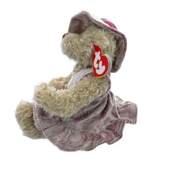 Ty Attic Treasures Collection 1993 DARLENE The Bear Velvet Dress Hat Posable - Picture 2 of 9